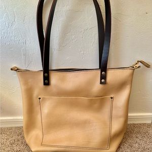 Portland Leather Champagne Medium Zip Tote